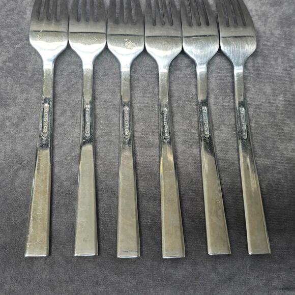 Dansk 18/10 Meridian Stainless Dinner Forks Glossy Flat Tip Flatware Silverware - Picture 6 of 10